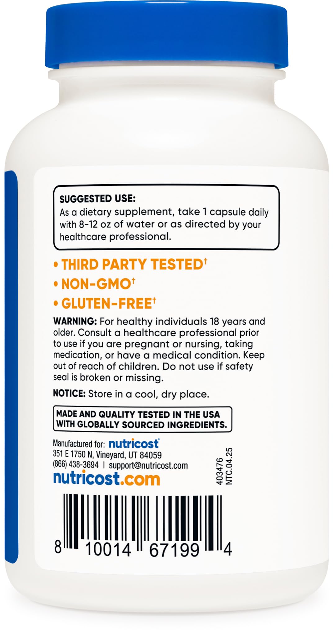 Nutricost Bore 3 mg – contrôle qualité ISO pour chaque lot