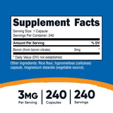 Nutricost Bore 3 mg – flacon pratique et format 240 portions
