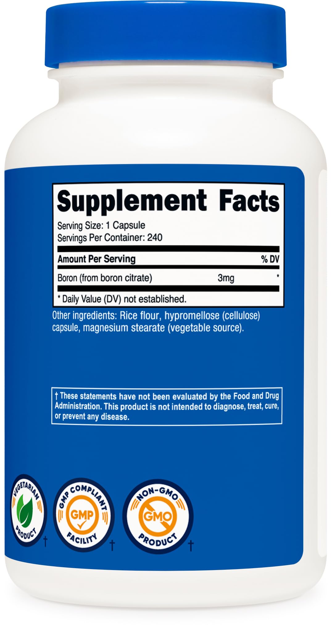 Nutricost Bore 3 mg – usage quotidien pratique pour végétariens