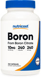 Nutricost Bore capsules 10 mg en bouteille, pratique pour le quotidien.