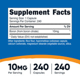 Nutricost Bore capsules 10 mg, 240 capsules, approvisionnement durable.