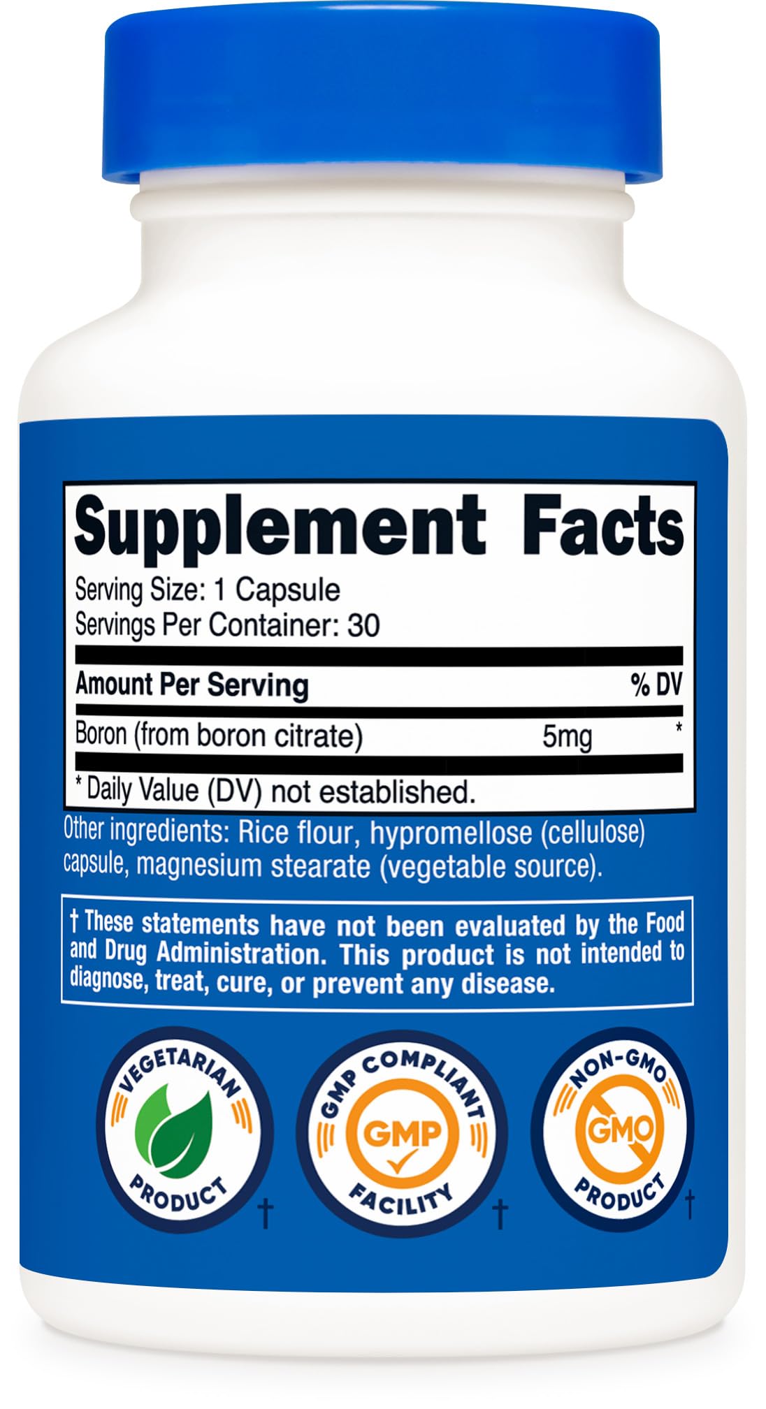 Nutricost Boron 5 mg — test labo indépendant pour la pureté.