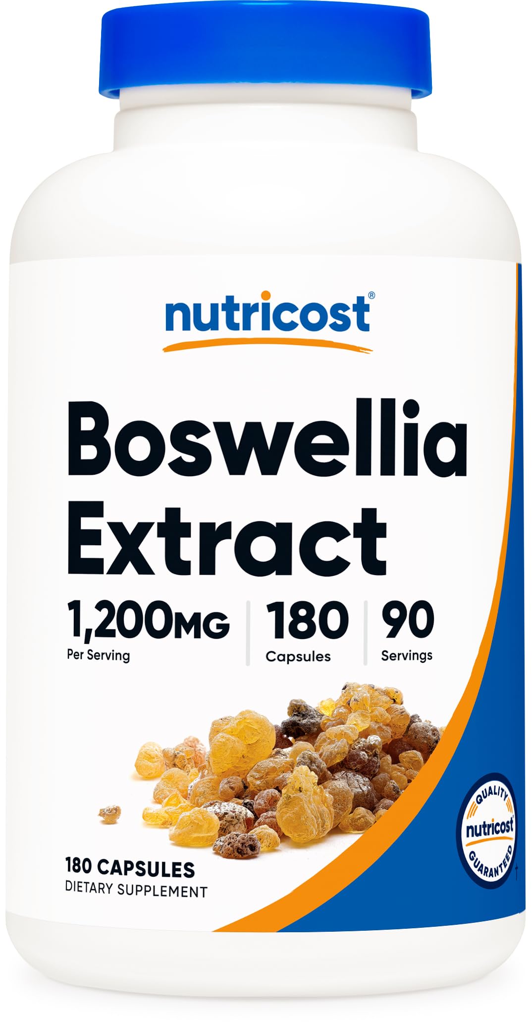 Nutricost Boswellia Extrait – bouteille et étiquette, soutien potentiel au confort quotidien.