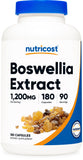 Nutricost Boswellia Extrait – bouteille et étiquette, soutien potentiel au confort quotidien.