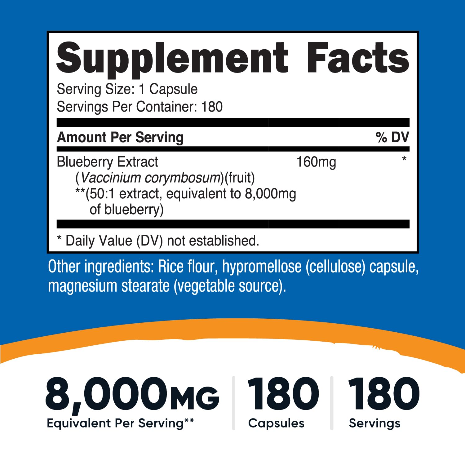 Nutricost Bouteille de 180 capsules pour 180 portions faciles à prendre.