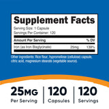 Nutricost: bouteille bisglycinate-fer pour prise quotidienne en fer.