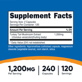 Boîte Nutricost Tramète versicolore 240 capsules végétariennes pour 120 portions