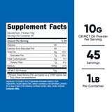 Nutricost C8 MCT Poudre, cuillère-dose pour des portions faciles.