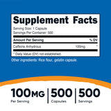 Nutricost Caféine 100 mg – capsules dans la boîte, énergie rapide