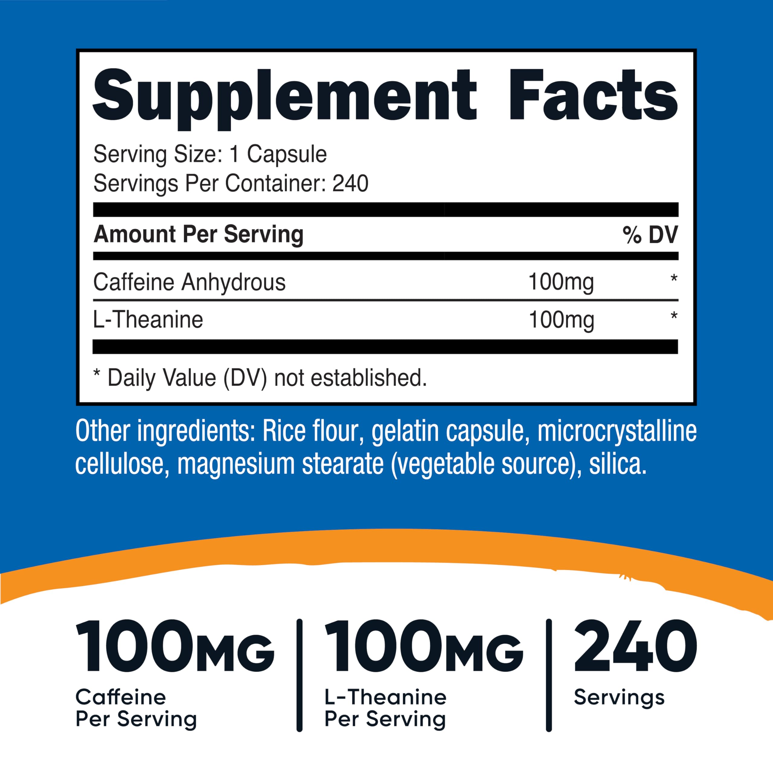 Nutricost Caféine avec L-Theanine — Capsules: prise pratique dans votre routine.