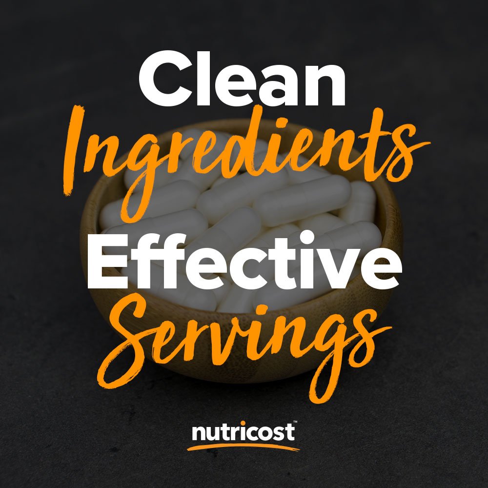 Nutricost Caféine Naturelle — boîte fermée conserve fraîcheur et qualité.