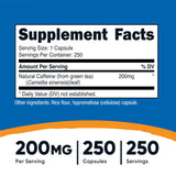Nutricost Caféine Naturelle — gélules 200 mg faciles à prendre.