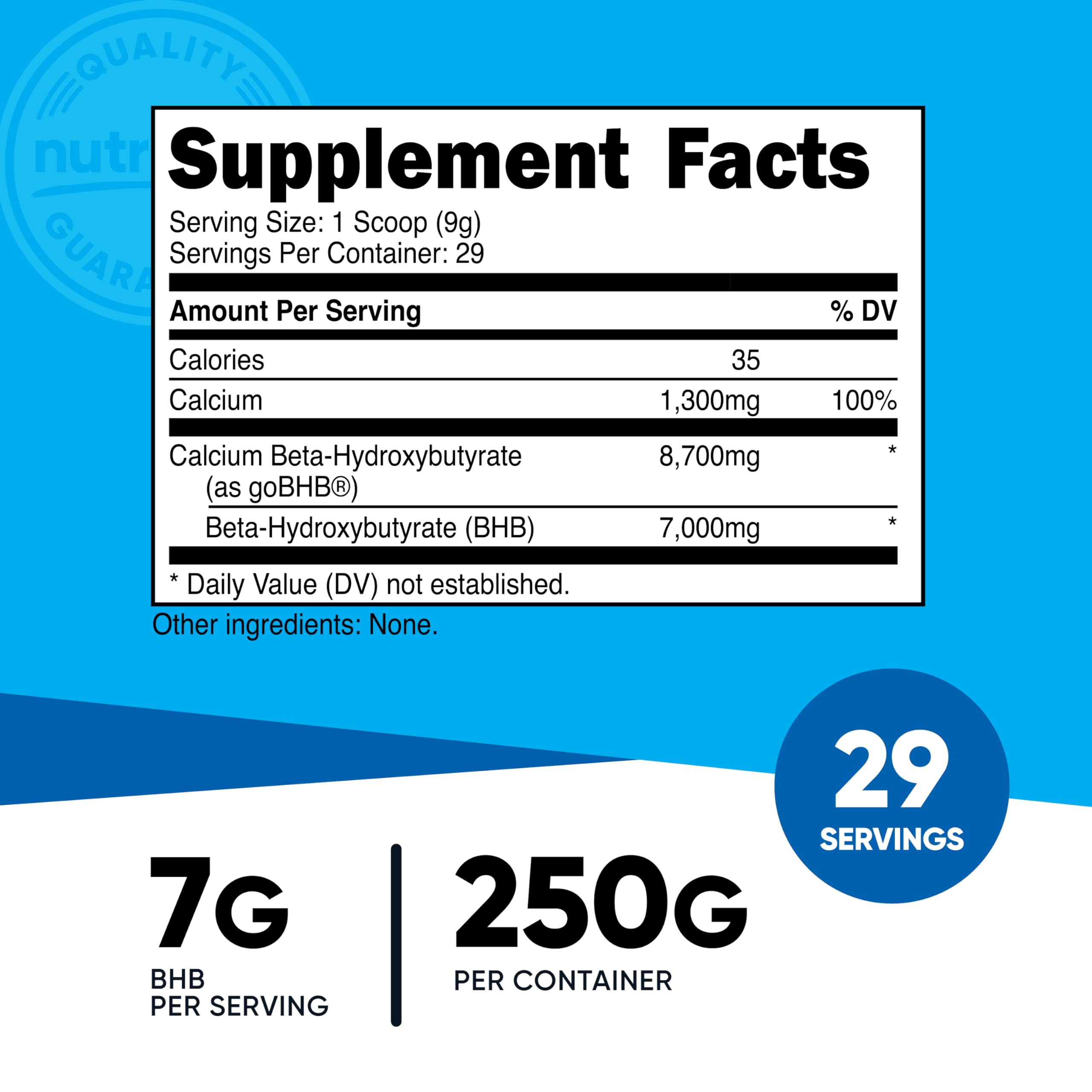 Nutricost Calcium BHB poudre sans saveur, facile à ajouter dans vos boissons quotidiennes.