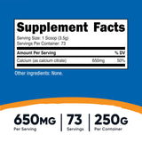 Nutricost Calcium Citrate avec dosette incluse pour une mesure précise.