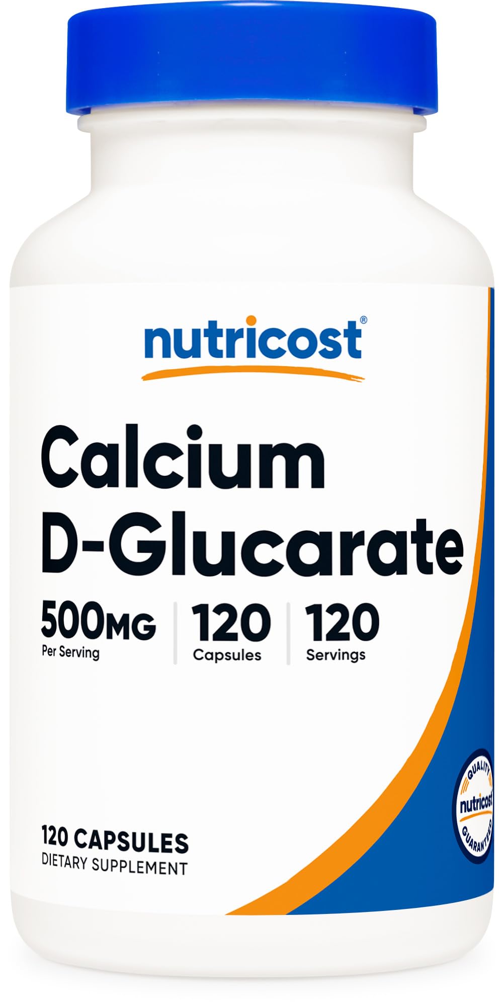 Nutricost Calcium D-Glucarate – bouteille : flacon clair et facile à prendre