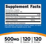 Nutricost Calcium D-Glucarate – emballage clair et information utile