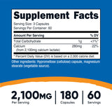 Nutricost Calcium Lactate — capsules, dosage quotidien fiable.