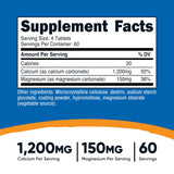 Tablettes Nutricost Calcium et Magnésium Carbonate, doses quotidiennes pratiques.