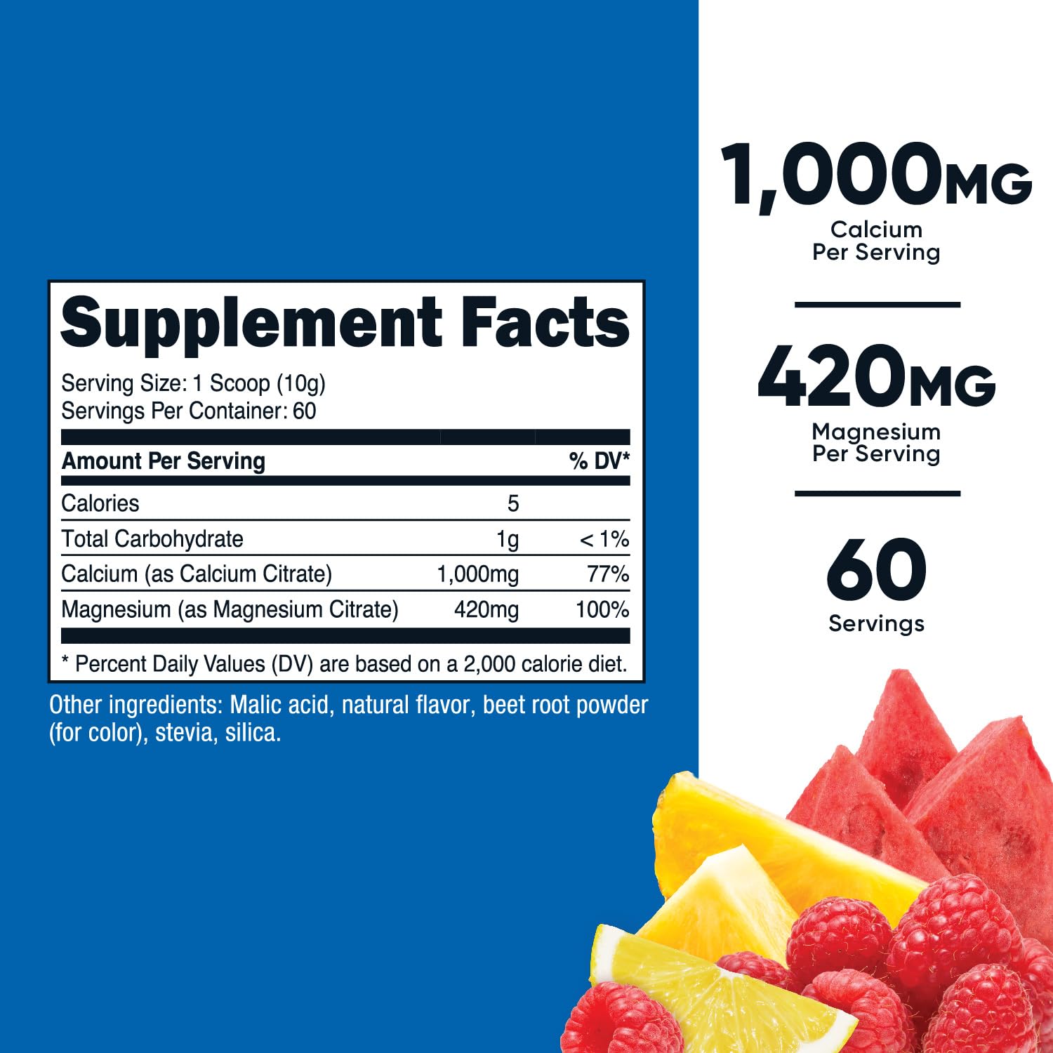 Nutricost Calcium Magnésium Poudre Fruit Punch, préparation facile dans l’eau