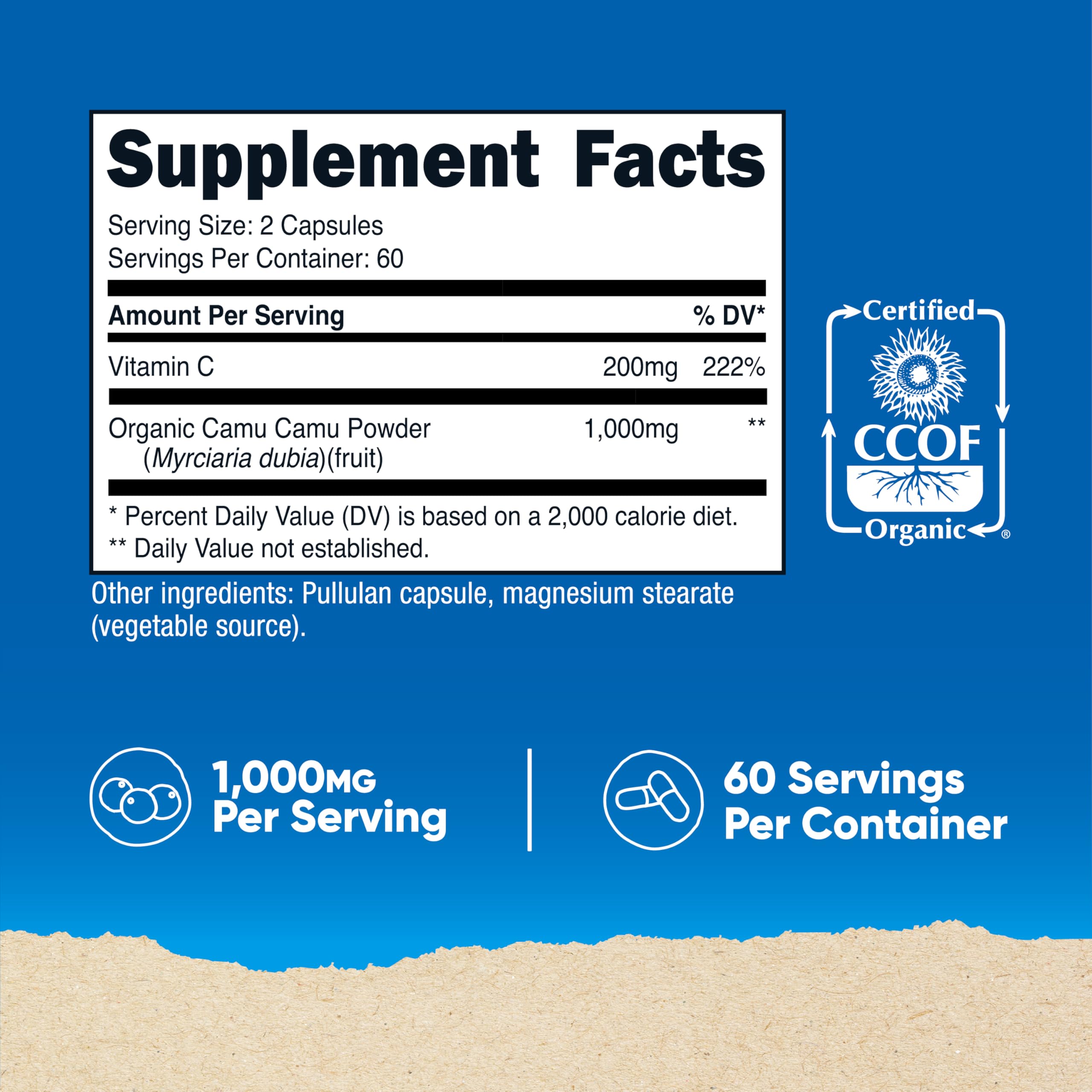 Capsules Nutricost Camu Camu 120 - faciles à avaler au quotidien.