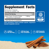 Nutricost Cannelle: bouteille de 240 unités pratique pour usage prolongé.