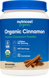 Nutricost Cannelle de Ceylan en bocal: poudre aromatique prête à l’emploi.