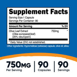 Nutricost Extrait Feuille Olivier – capsules végétariennes sans OGM et sans gluten.