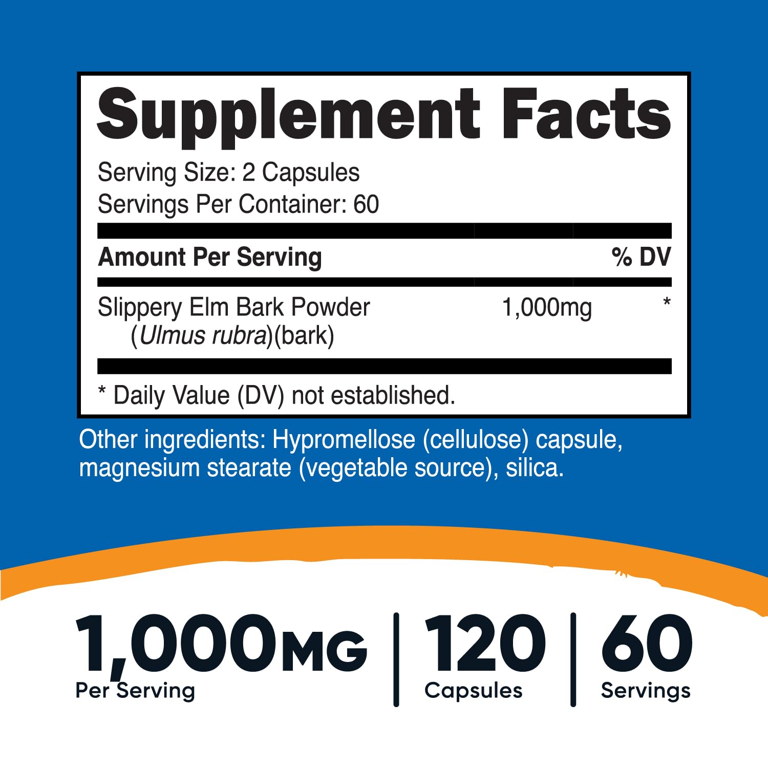 Nutricost capsules d'écorce d'orme glissant – deux capsules faciles à avaler
