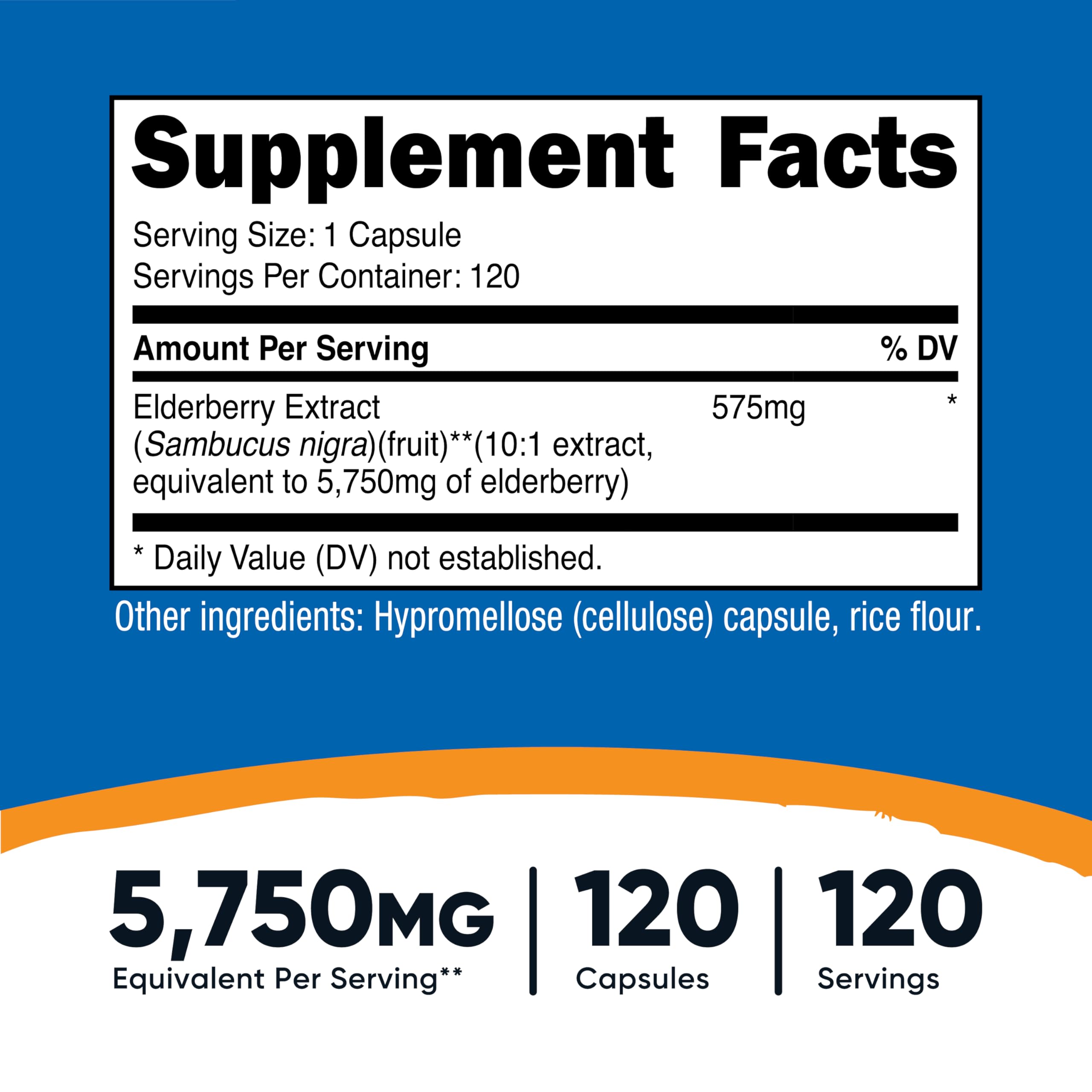 Capsule Nutricost Sureau noir 575 mg, format pratique pour le quotidien