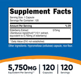 Capsule Nutricost Sureau noir 575 mg, format pratique pour le quotidien