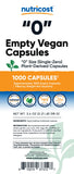 Capsules Nutricost vides taille 0 ouvertes, démontrant le système de fermeture.