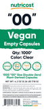 Nutricost capsules vides 600–1100 mg – dosages adaptés selon la densité de poudre.