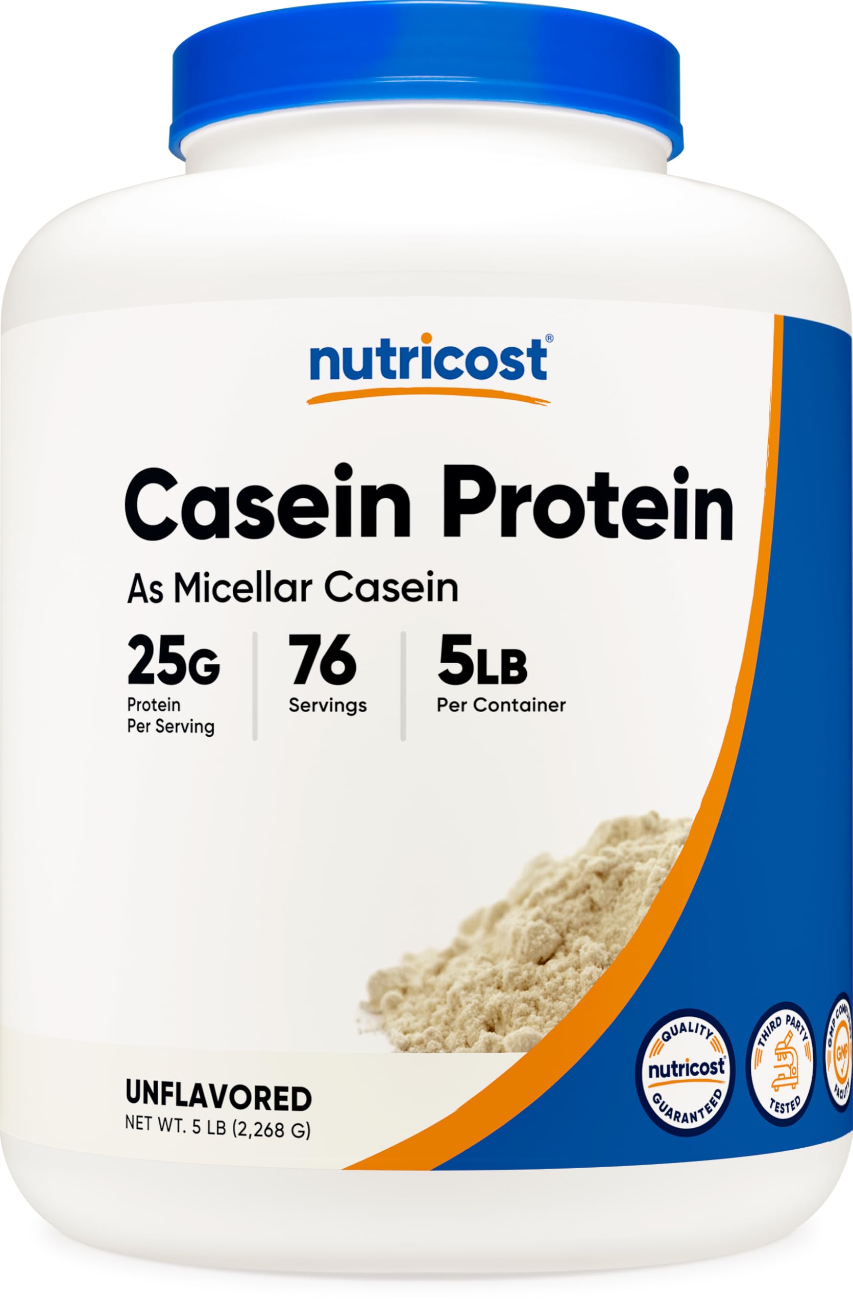 Nutricost caséine en poudre 5-lb dans flacon, apport protéique durable