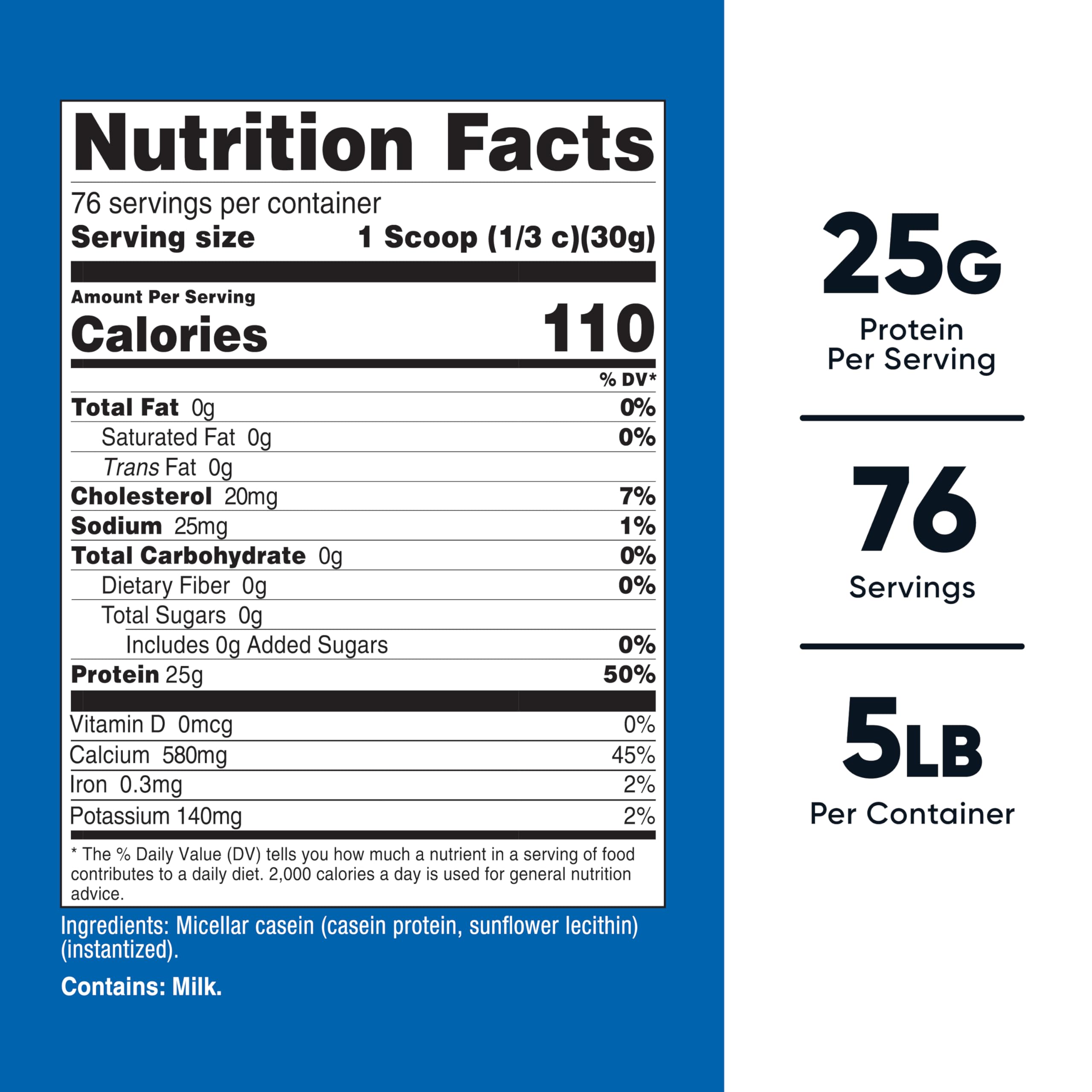 Nutricost caséine avec cuillère incluse pour dosages faciles