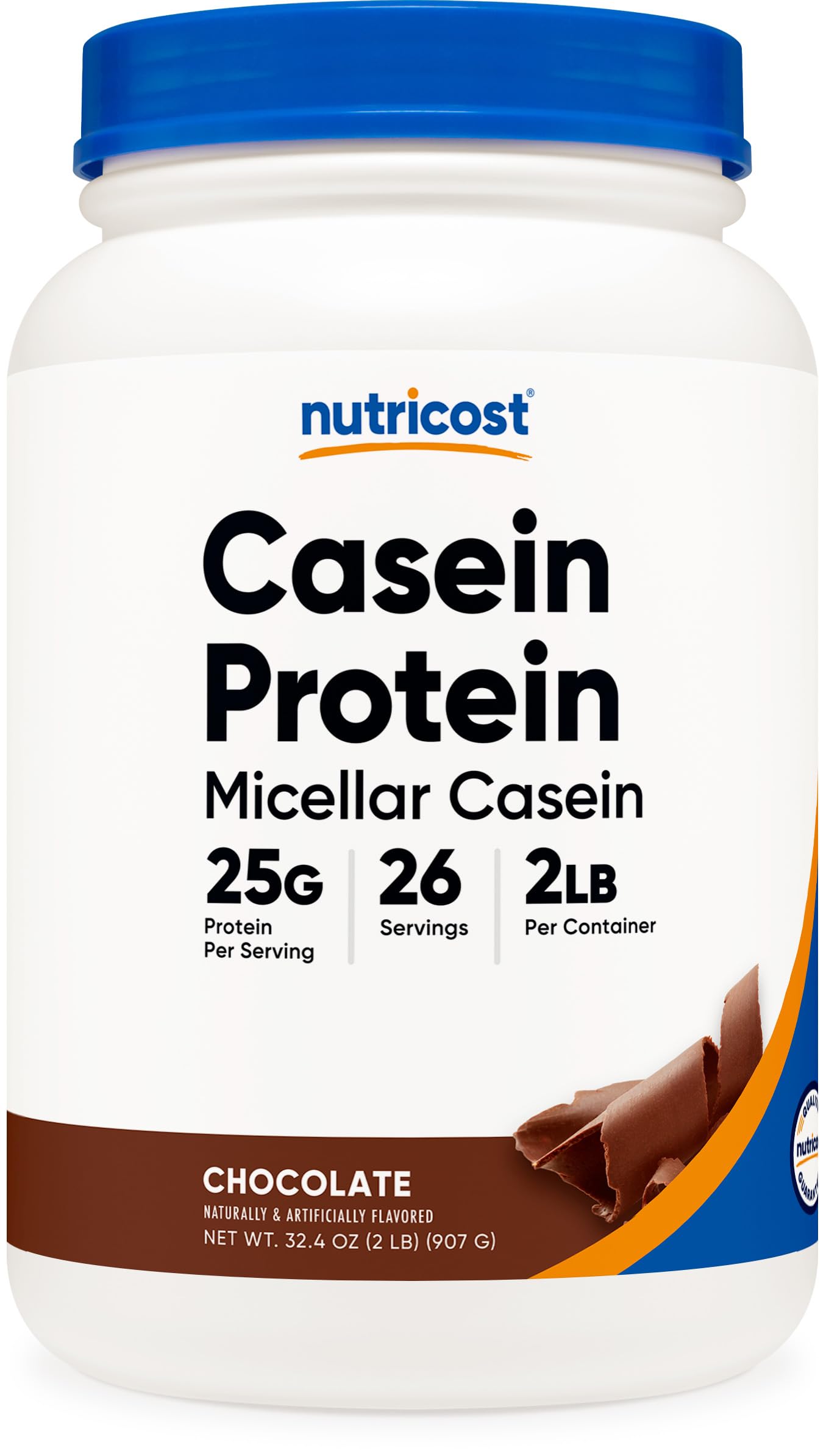 Nutricost caseine en poudre chocolat, pot de 2 livres, richesse en protéines