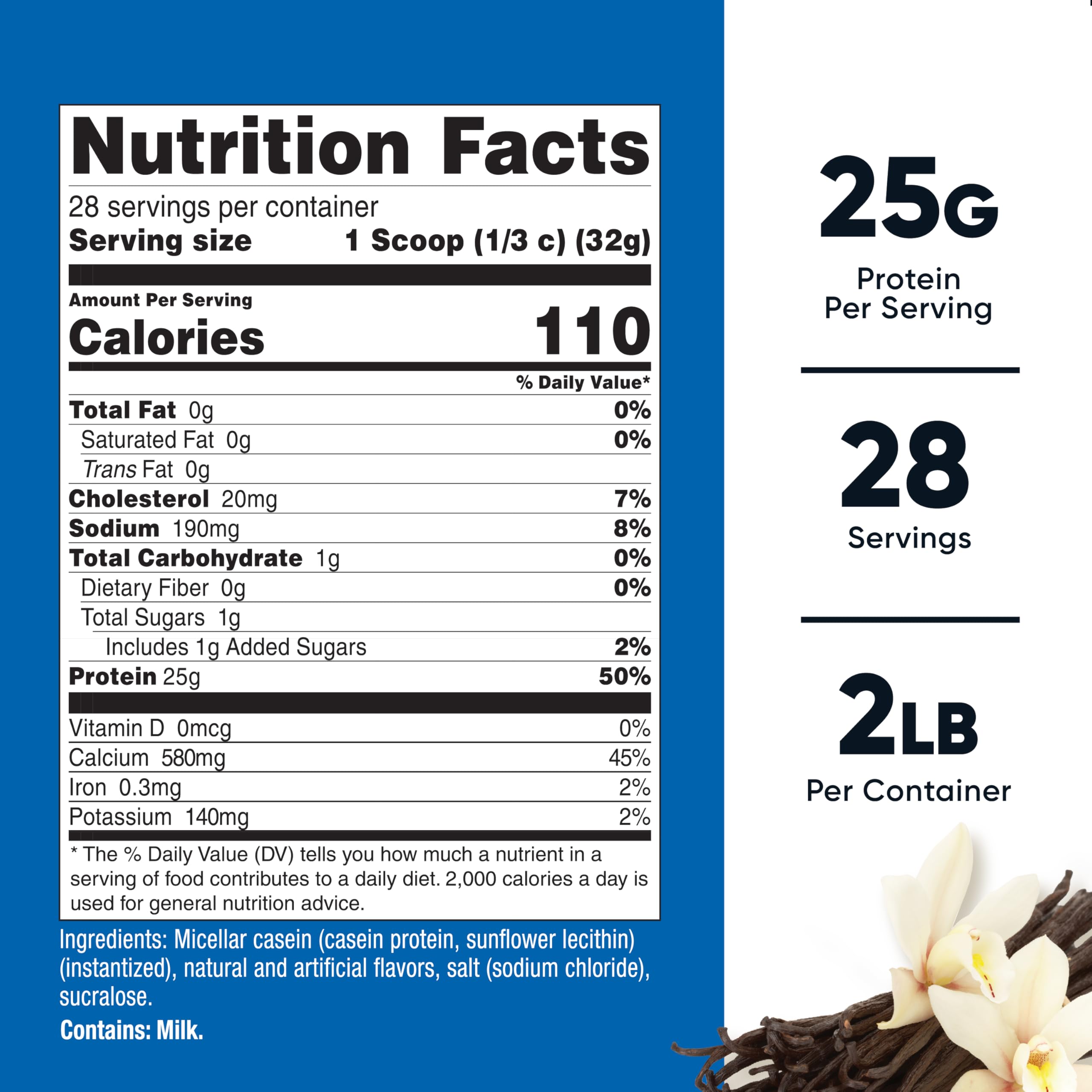 Nutricost Caseine Vanille avec dosette pratique, mesurer facilement avant l'entraînement