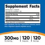 Nutricost CDP Choline 300 mg – gélules végétariennes faciles à avaler