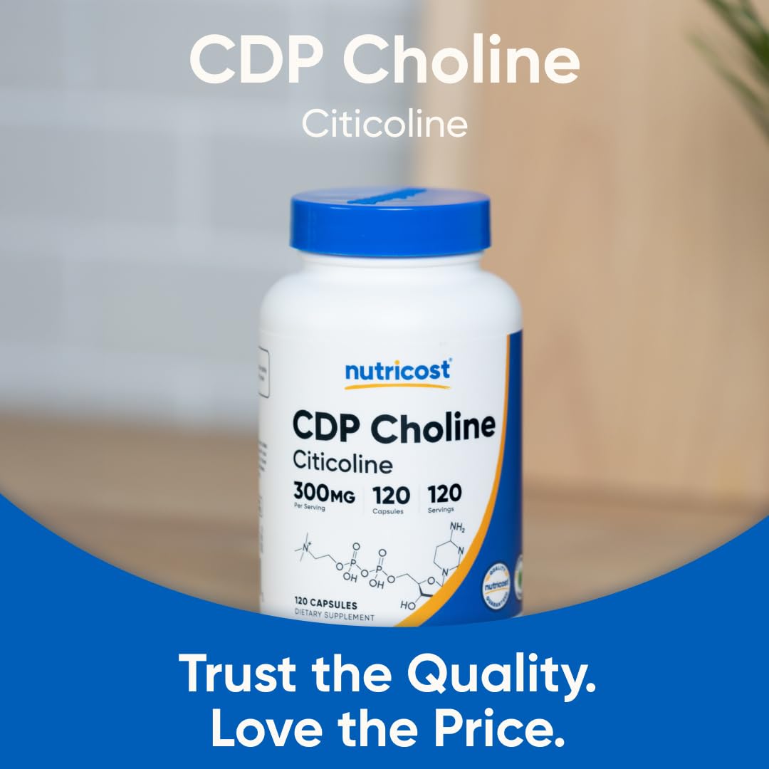 Nutricost CDP Choline 300 mg – produit végétarien et sans OGM