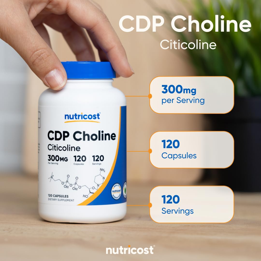 Nutricost CDP Choline 300 mg – usine conforme aux BPF