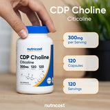 Nutricost CDP Choline 300 mg – usine conforme aux BPF