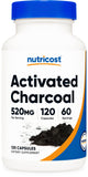 Nutricost Charbon Actif 520 mg capsules dans un flacon