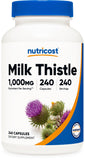 Nutricost chardon-Marie - bouteille 1000 mg, capsules véganes pour un apport quotidien.