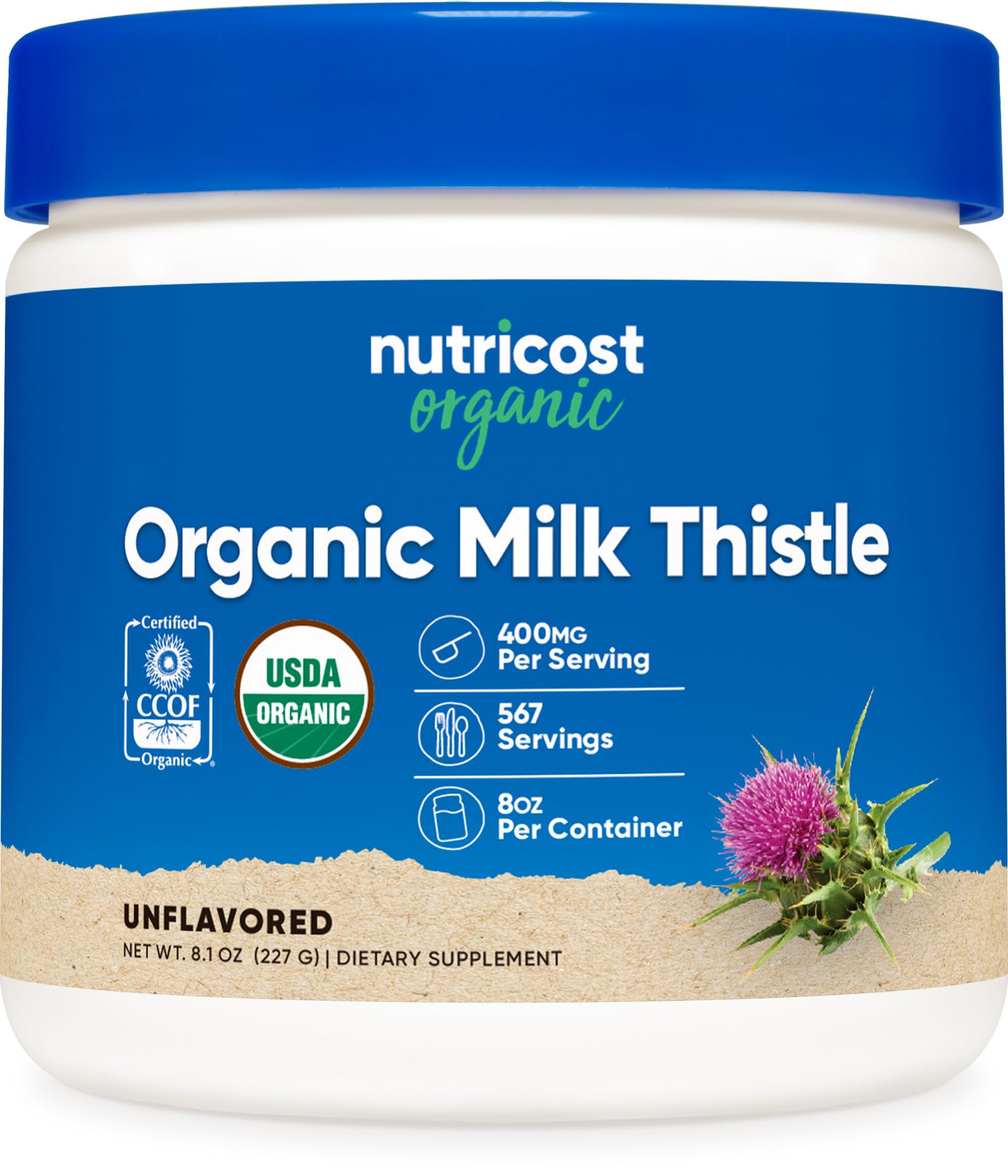 Nutricost chardon-Marie biologique: bouteille 225 ml sans saveur prête pour usage.