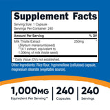 Nutricost chardon-Marie, capsules végétariennes, faciles à intégrer dans la routine.