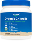 Nutricost chlorelle biologique en poudre dans la bouteille, pure et naturelle.