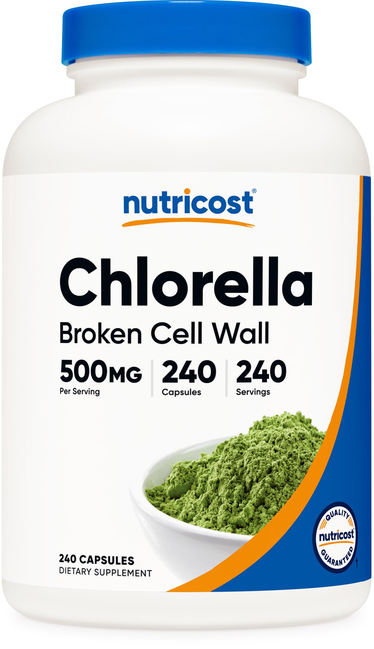 Nutricost Chlorella: gélules 500 mg, pratique à prendre pour une routine végétale quotidienne.