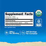 Nutricost Chlorella en boîte, format stable pour consommation régulière.