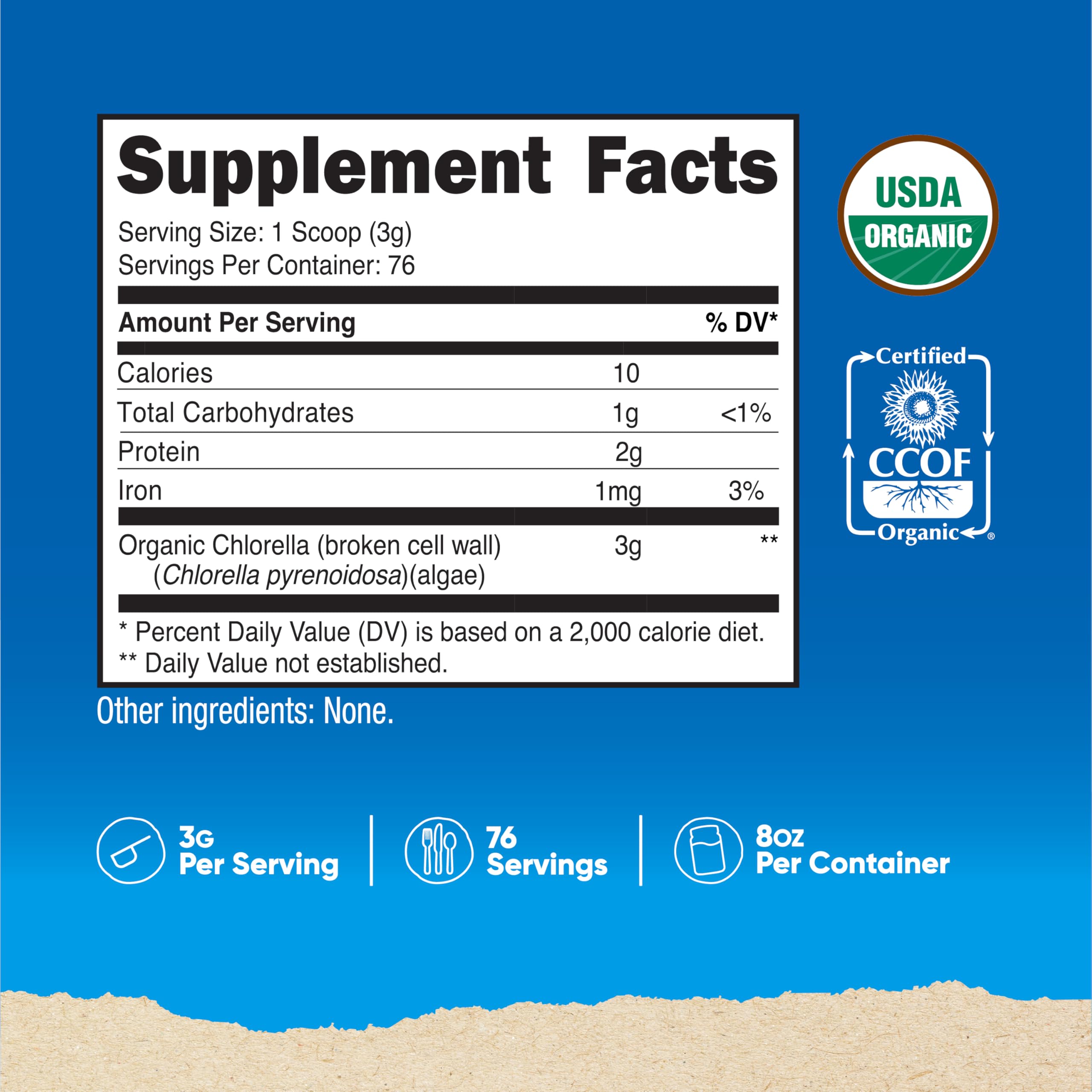 Nutricost Chlorelle poudre, scoop inclus, dosage précis pour smoothies