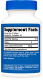 Conditionnement Nutricost Chlorophylle 50 mg, emballage lisible et conforme.