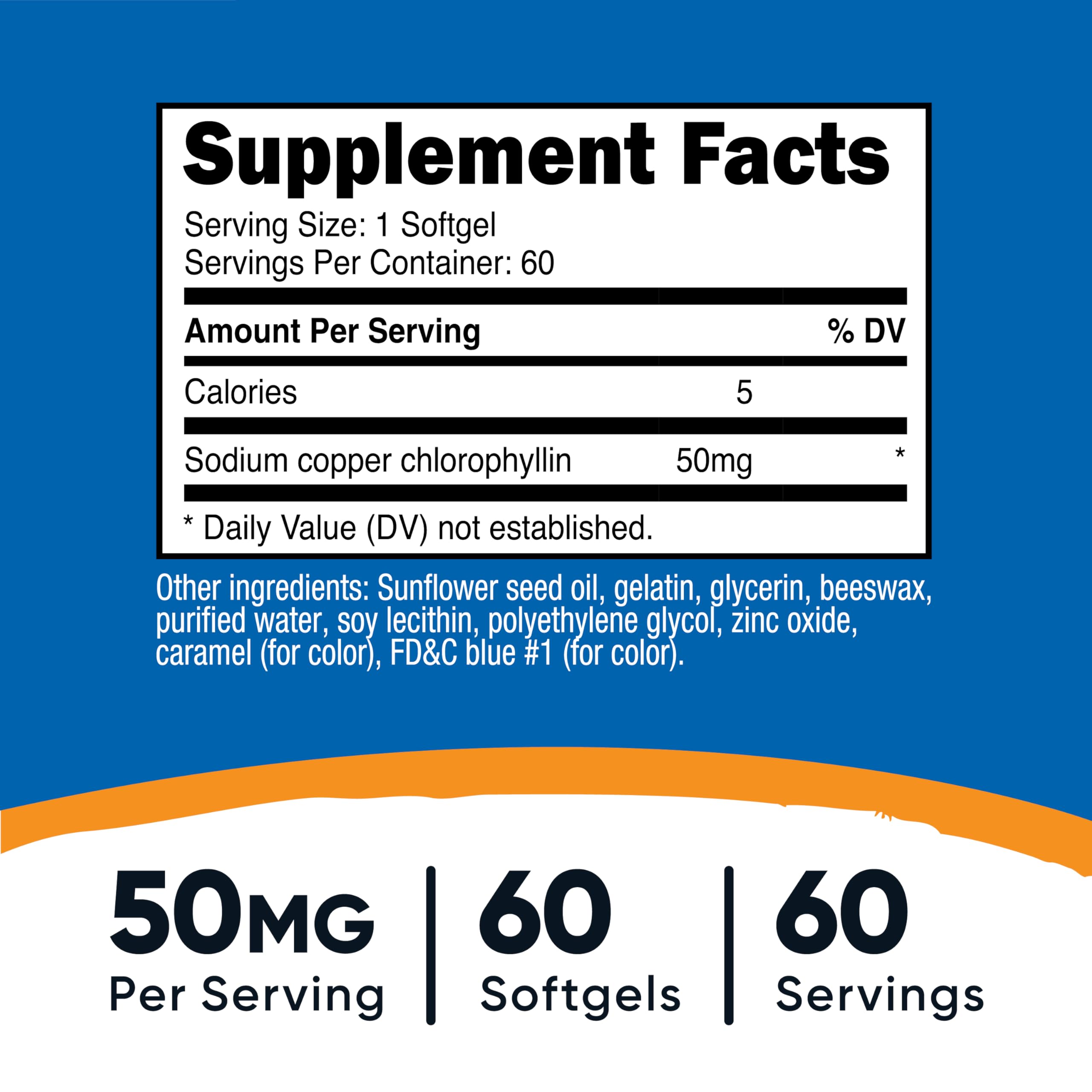 Gélules Nutricost Chlorophylle 50 mg, faciles à intégrer à une routine quotidienne.